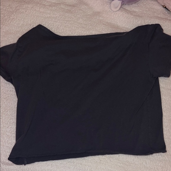 Women's Navy off the Shoulder Top - Picture 3 of 4